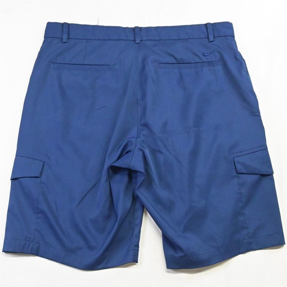 Nike 32 x 10" Navy Blue 882066 Tech Flat Front Dri Fit Tour Golf Cargo Shorts - Picture 5 of 5